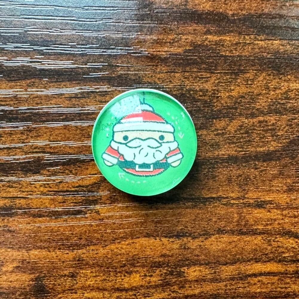 *Handmade Magnet* Woobles Santa Claus Ornament Holiday Collectible Glass Magnet